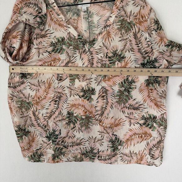 J.Jill Love Linen Top Womens XL Pink Tropical Floral Breathable Beach 100% Linen - Picture 15 of 16